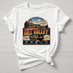 Welcome to Hill Valley T-Shirt - Movie Parody Design - Gildan Softstyle