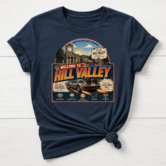 Welcome to Hill Valley T-Shirt - Movie Parody Design - Gildan Softstyle