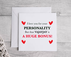 Rude Anniversary Card -  Vajayjay Bonus Design - Funny Card - Fast Postage