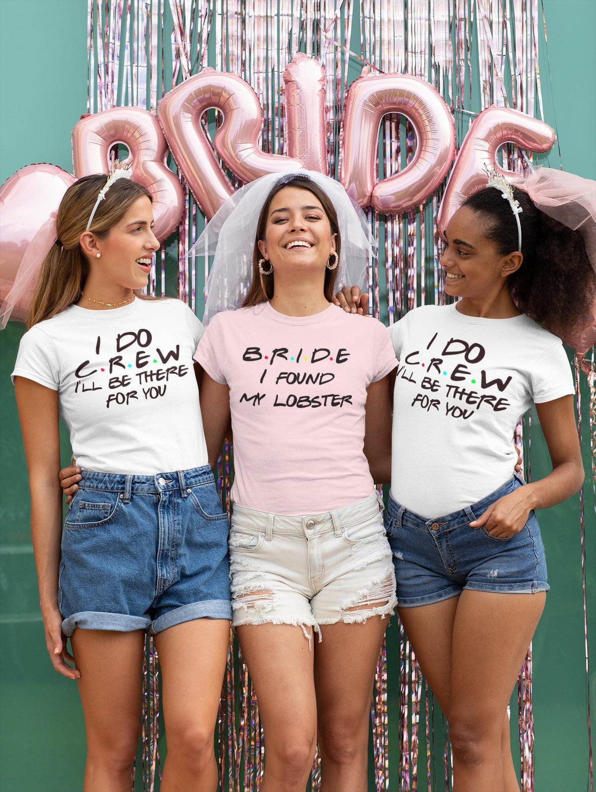 Personalised Friends Hen party T-shirts, Team Bride, Bride Squad Shirts, Bridesmaid Designs