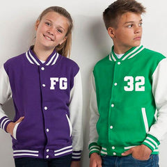 Personalised Kids Varsity Jacket - Free and Fast Tracked UK Shipping - Worldwide Despatch!