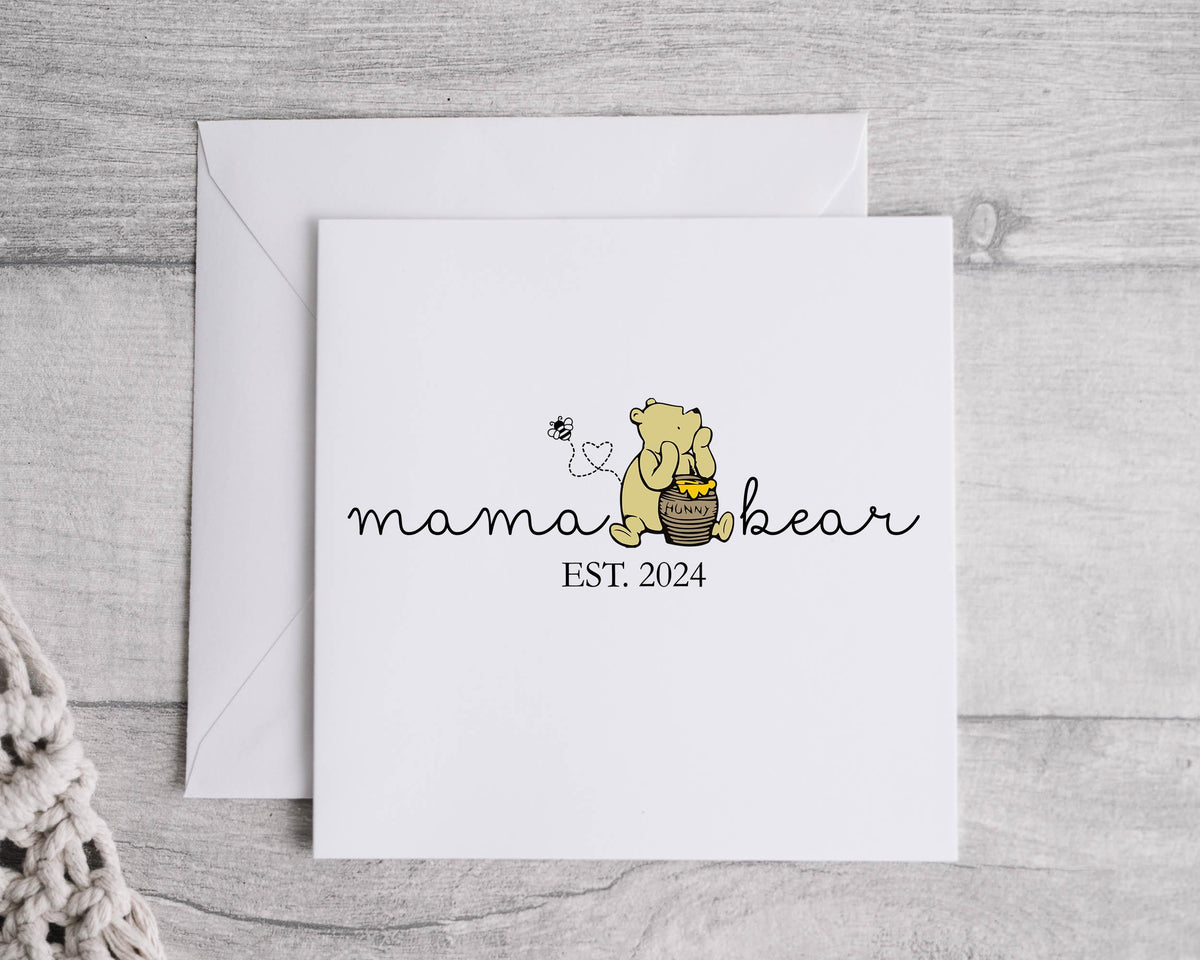 Mothers Day Card - Personalised Mama Bear Design - Fast Free Postage