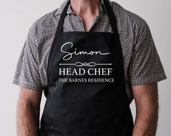 Personalised Apron with Your Text - Custom Apron for Man or Woman with Pockets - Cooking Apron with Name - Free Tracked UK Post