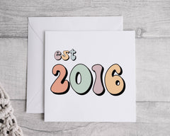 Personalised Birthday Card - Est Year Design - Fast Postage