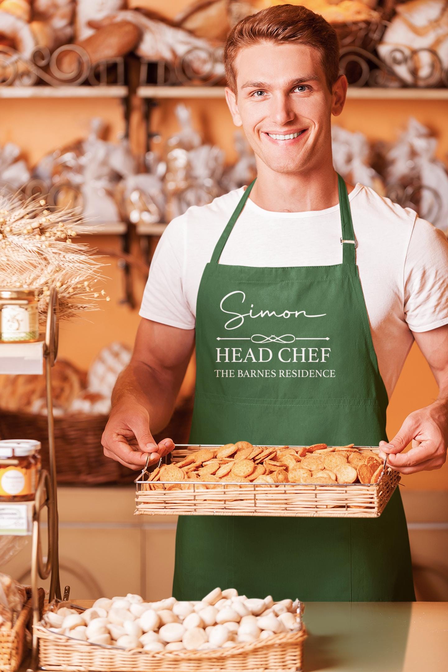 Personalized Head Chef Apron: Custom Name Cotton Twill Apron