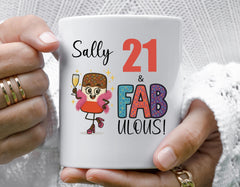 Personalised 21st Birthday Mug: Fab Lolly Design, Fast Tracked UK Post