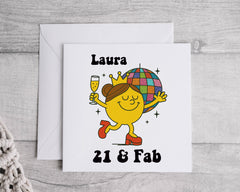 Personalised 21st Birthday Card: Disco Theme Fast UK Post