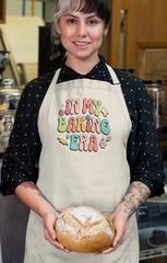 Baking Apron with 'In My Baking Era' design  - Fairtrade Certified Cotton - Gift for Bakers - Adjustable Cotton Apron - Free UK Tracked Post