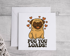 Funny Pug Greeting Card: Personalised Anniversary Birthday Note Fast UK Post