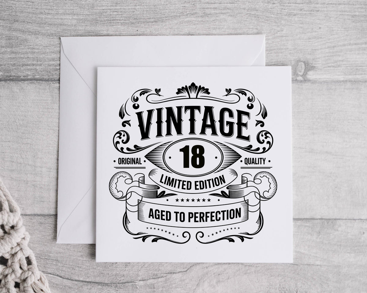 Personalized 18th Birthday Card: Vintage Style Celebration