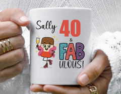 Personalized 40th Birthday Mug, Fab Lolly Design