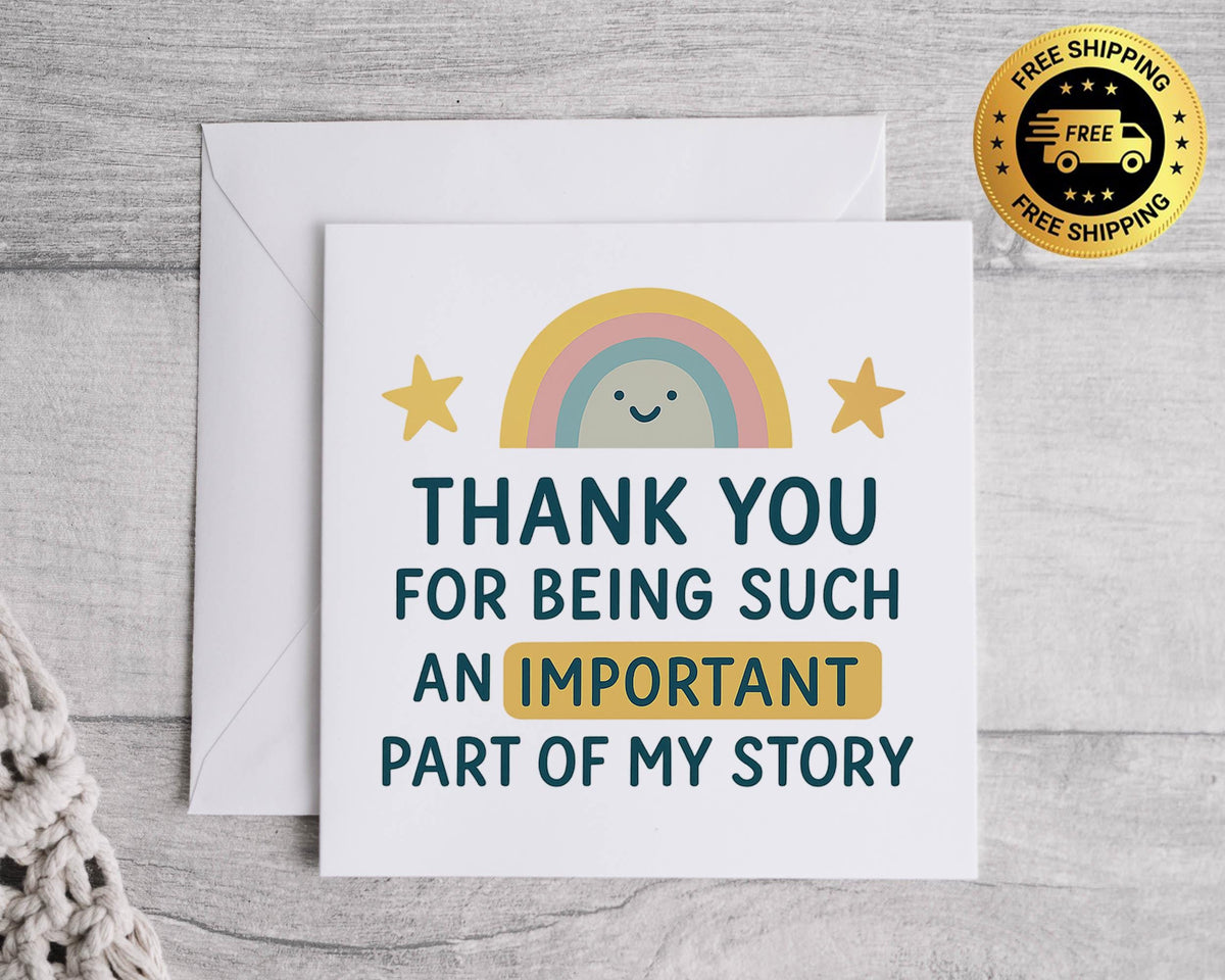 Teacher Thank You Card: Mentor & Friend Appreciation - End of School Fast UK Post