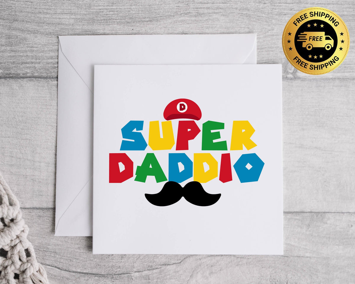 Dad Birthday Card - Super Daddio Funny Greeting Card with Fast Free UK Post