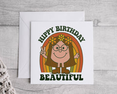 Personalised Ladies Birthday Card, Lil Miss Design -  Hippy Birthday Beautiful Design - Fast UK Post!