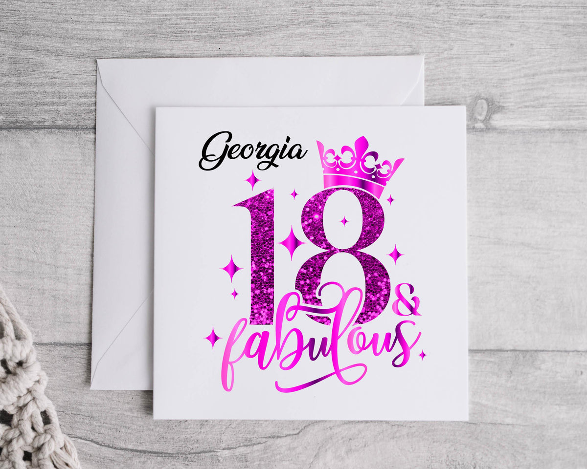 Personalised 18th Birthday Card – Eighteen & Notable Design