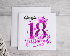 Personalised 18th Birthday Card – Eighteen & Notable Design
