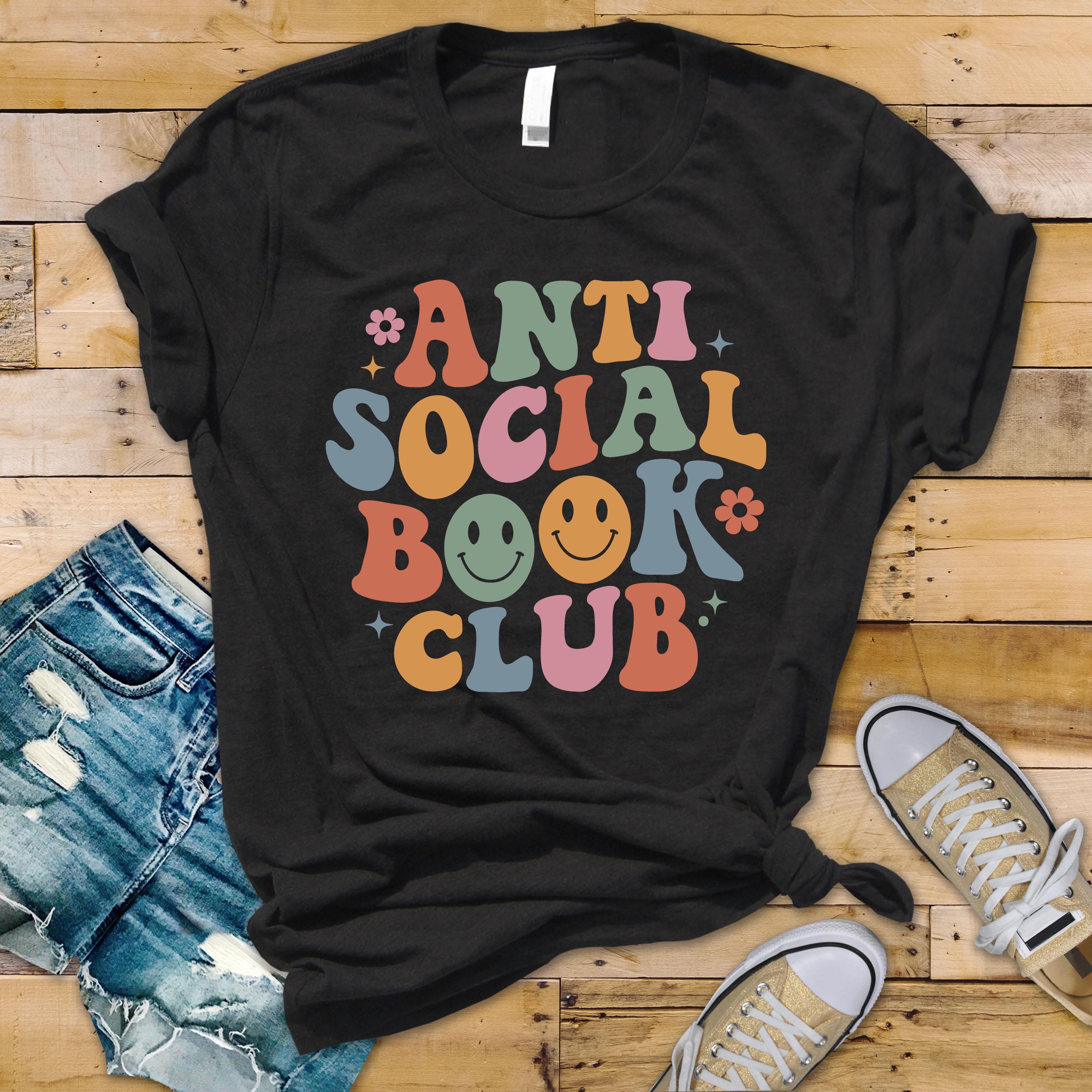 Book Lover T-Shirt - Anti Social Book Worm Design on Premium Tee