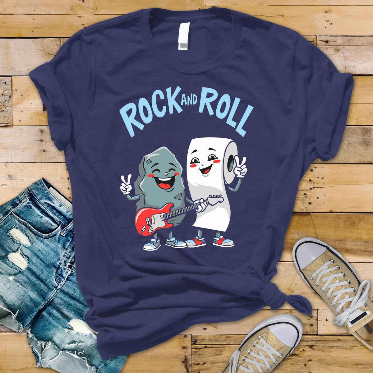 Music Parody T-Shirt: Rock and Roll Graphic Tee - Fast Tracked UK Postage