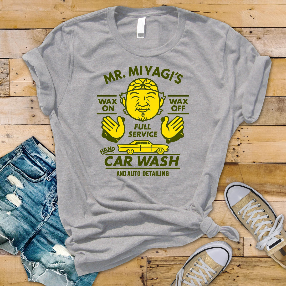 Movie Parody T-Shirt - Wax On Wax Off Design on Premium Tee - Funny Graphic Tee with Tracked UK Postage