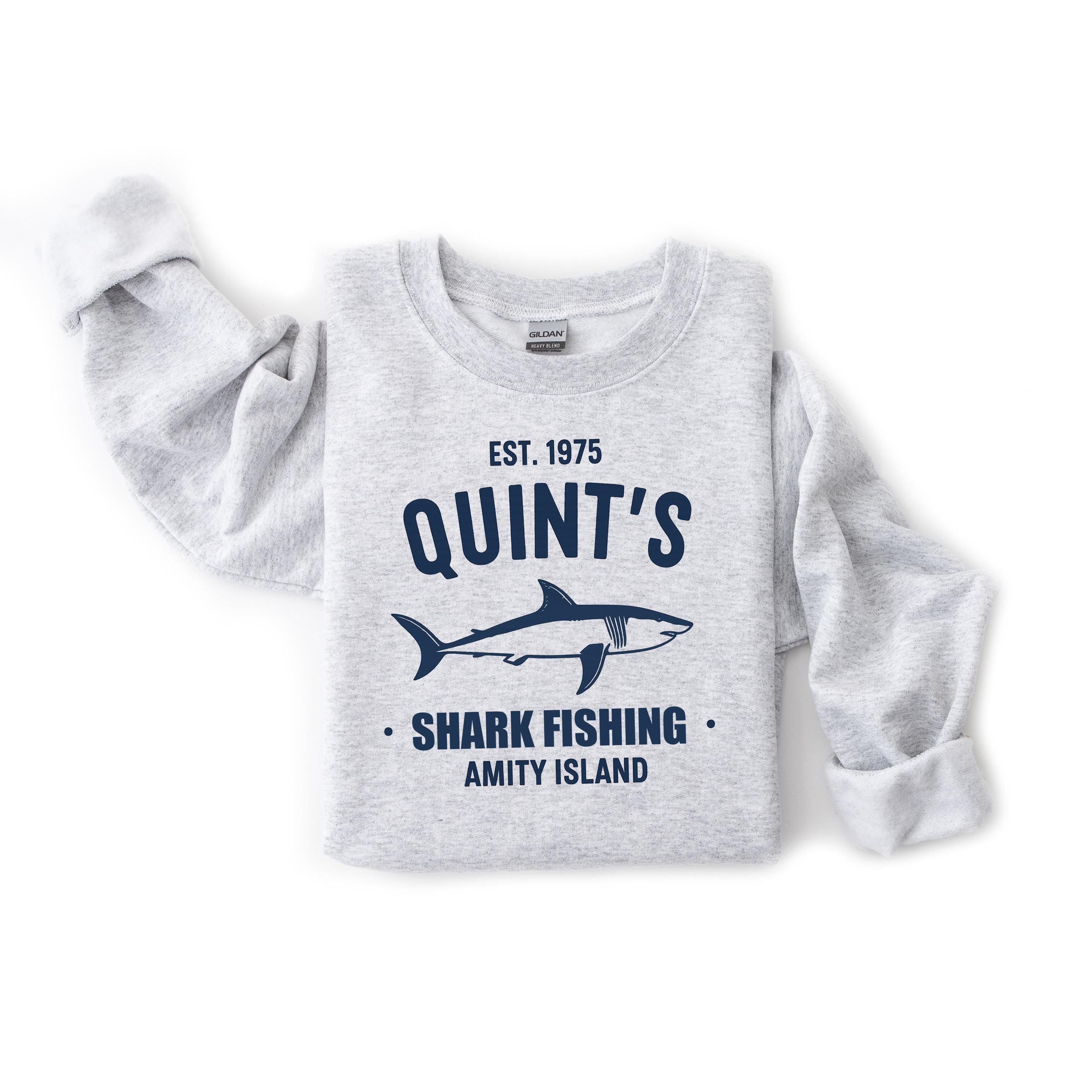 Movie Parody Sweatshirt - Quints Shark Fishing 1975 Design on Gilden Heavyweight - Graphic Top with Tracked UK Postage
