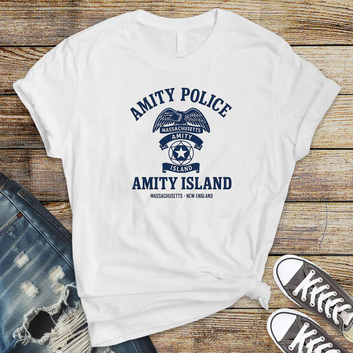 Amity Island Police Shirt: Movie Parody Graphic Tee