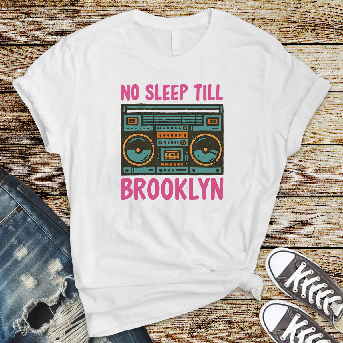 Music Parody T-Shirt – No Sleep 'Til Brooklyn, Funny Graphic Tee