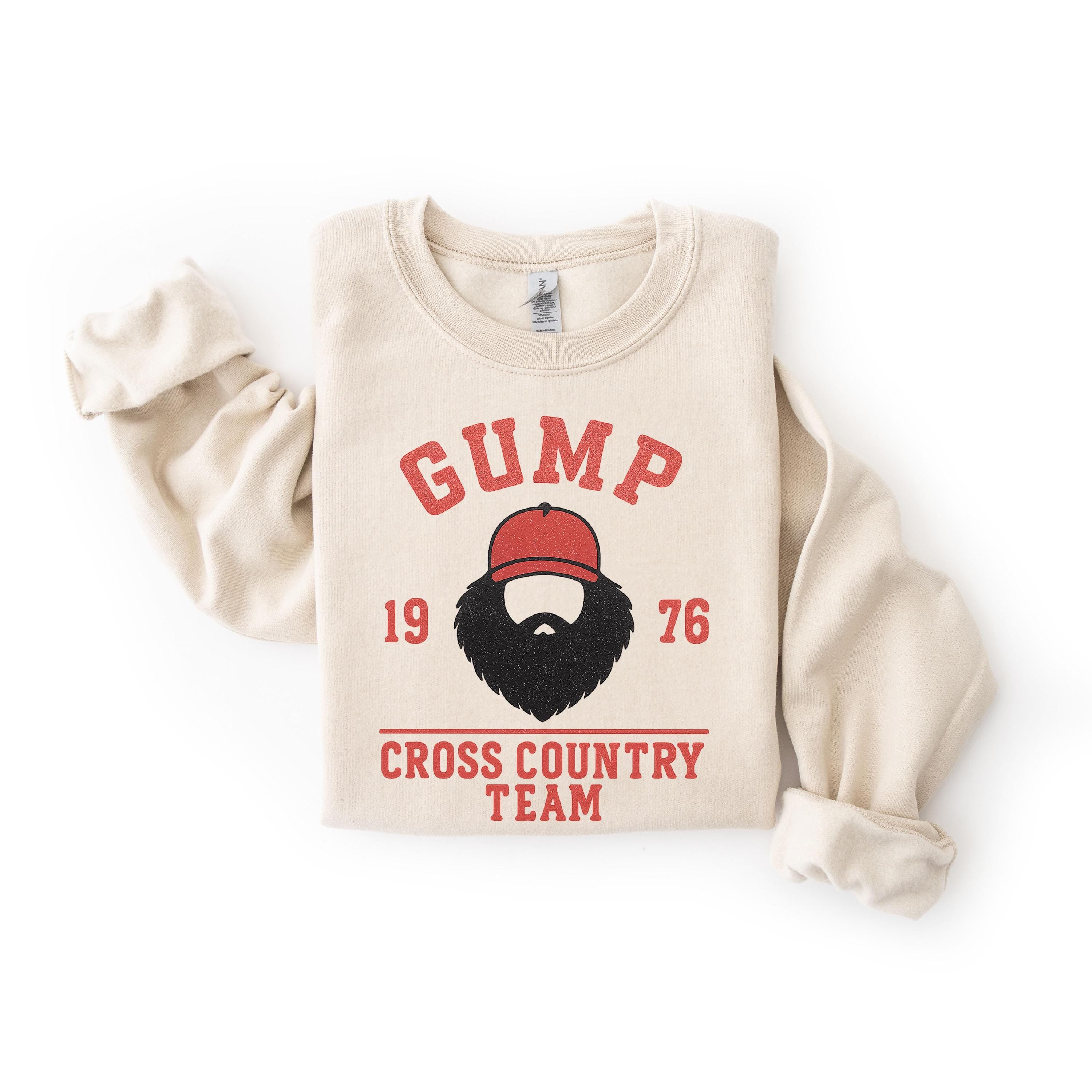 Gump Cross Country Sweatshirt: Movie Parody Graphic Print - Gildan Heavyweight