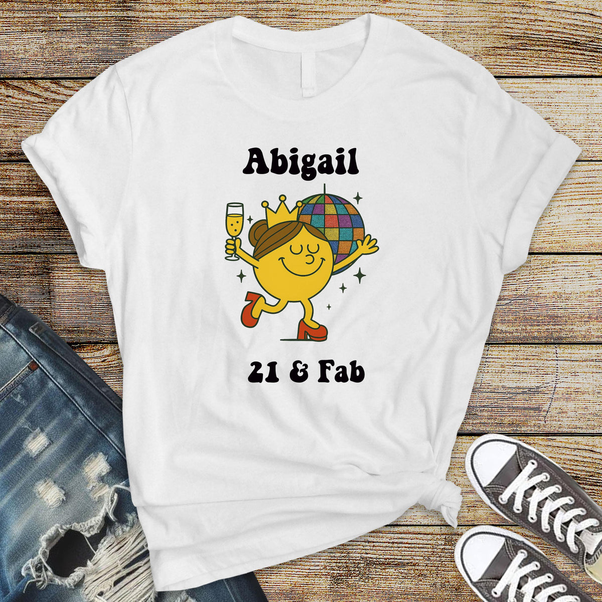 Personalised 21st Birthday T-Shirt: Disco Design Softstyle Tee