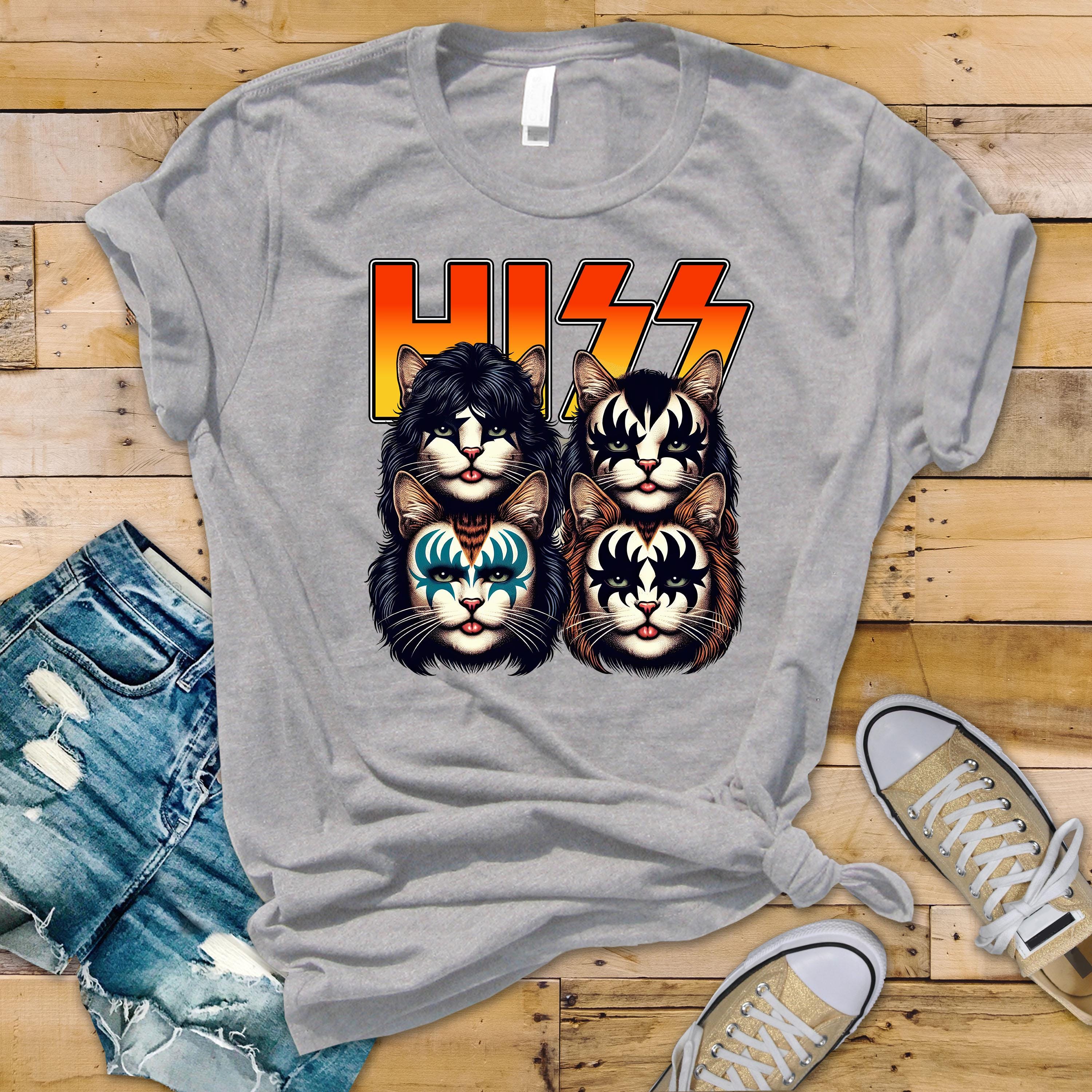 Music Parody T-Shirt: Hiss Cats Graphic Tee - Fast Tracked UK Postage