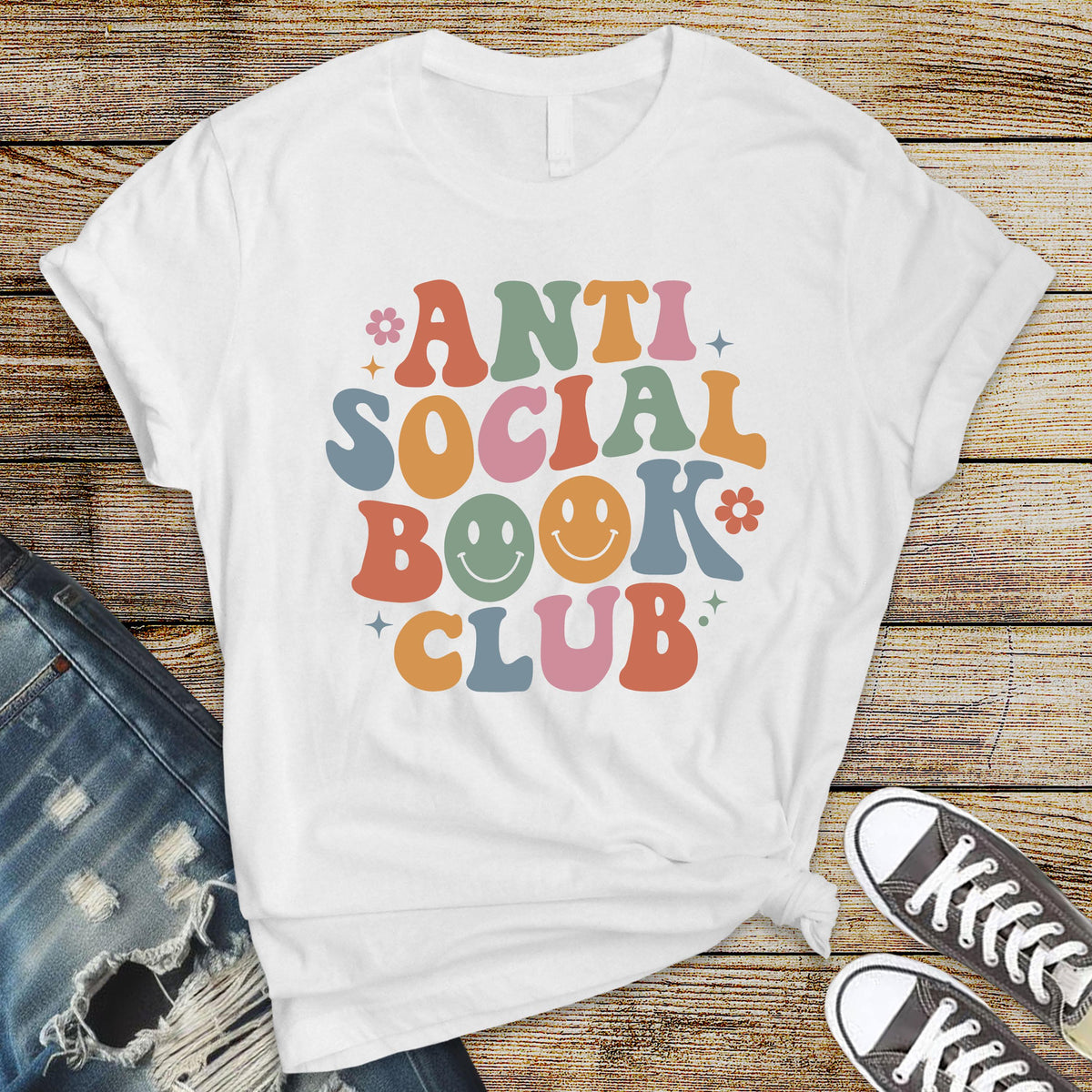Book Lover T-Shirt - Anti Social Book Worm Design on Premium Tee