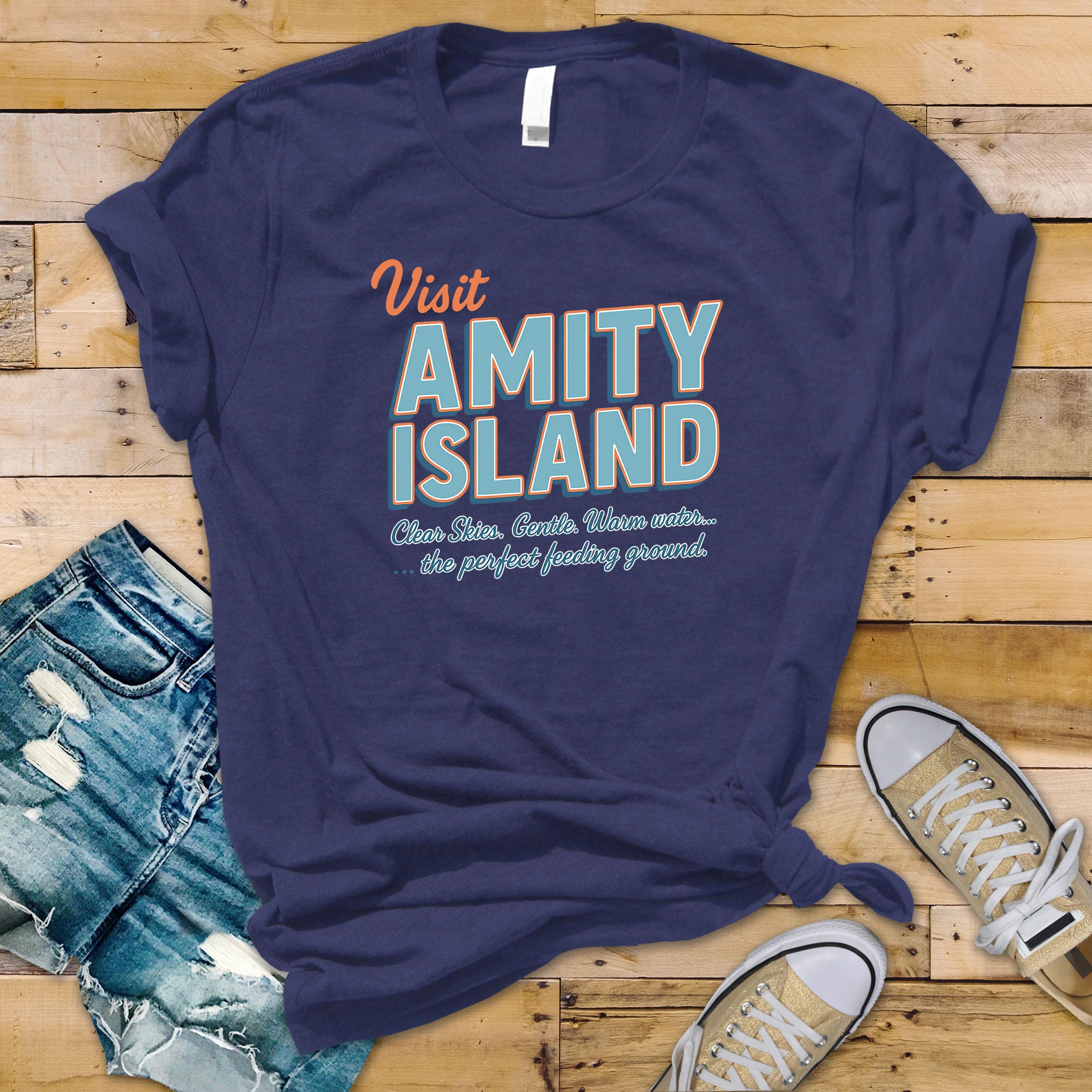 Movie Parody T-Shirt - Visit Amity Design on Softstyle Premium Tee - Funny Graphic Tee with Tracked UK Postage