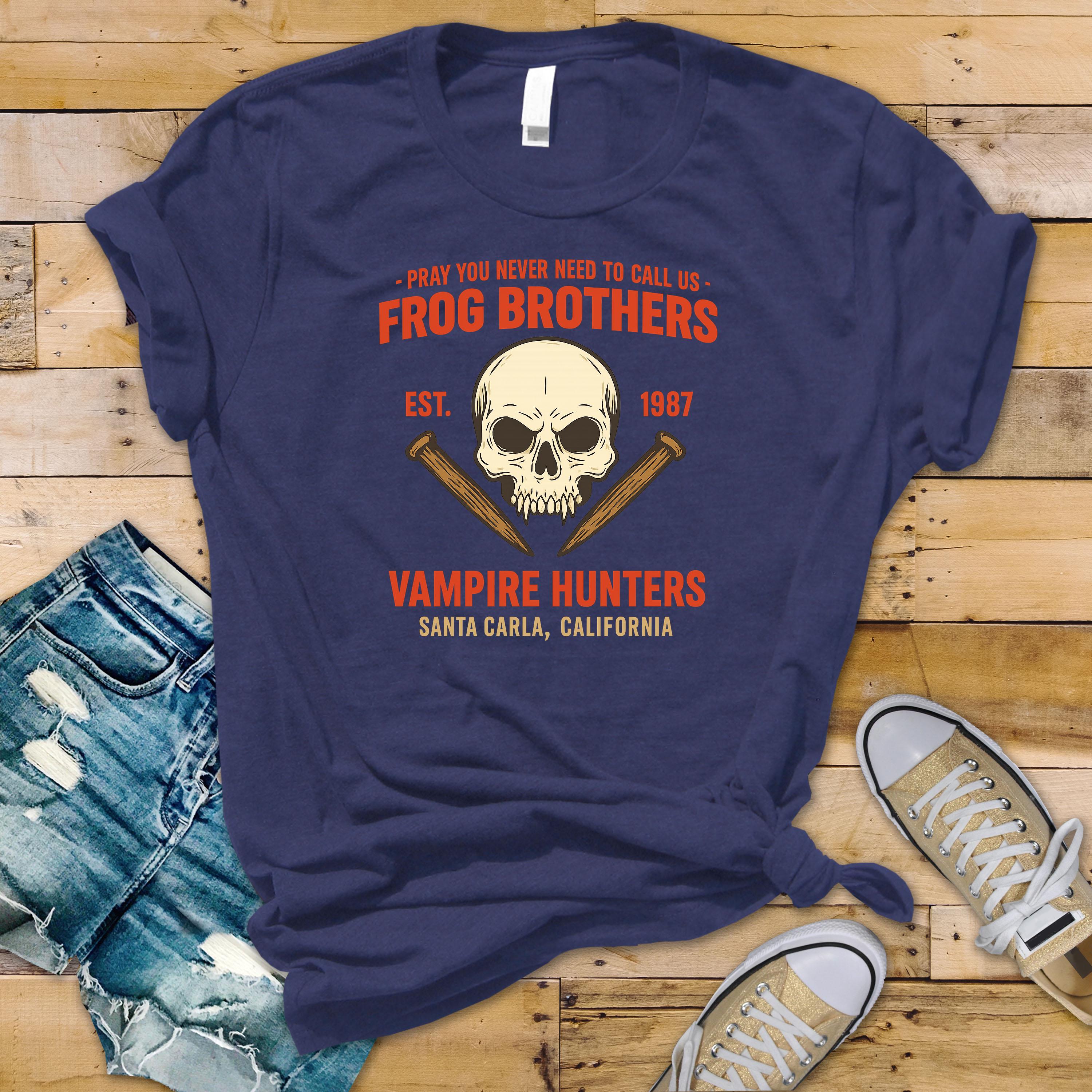 Movie Parody T-Shirt - Frog Brothers Vampire Hunters Design on Premium Tee - Free Tracked UK Postage
