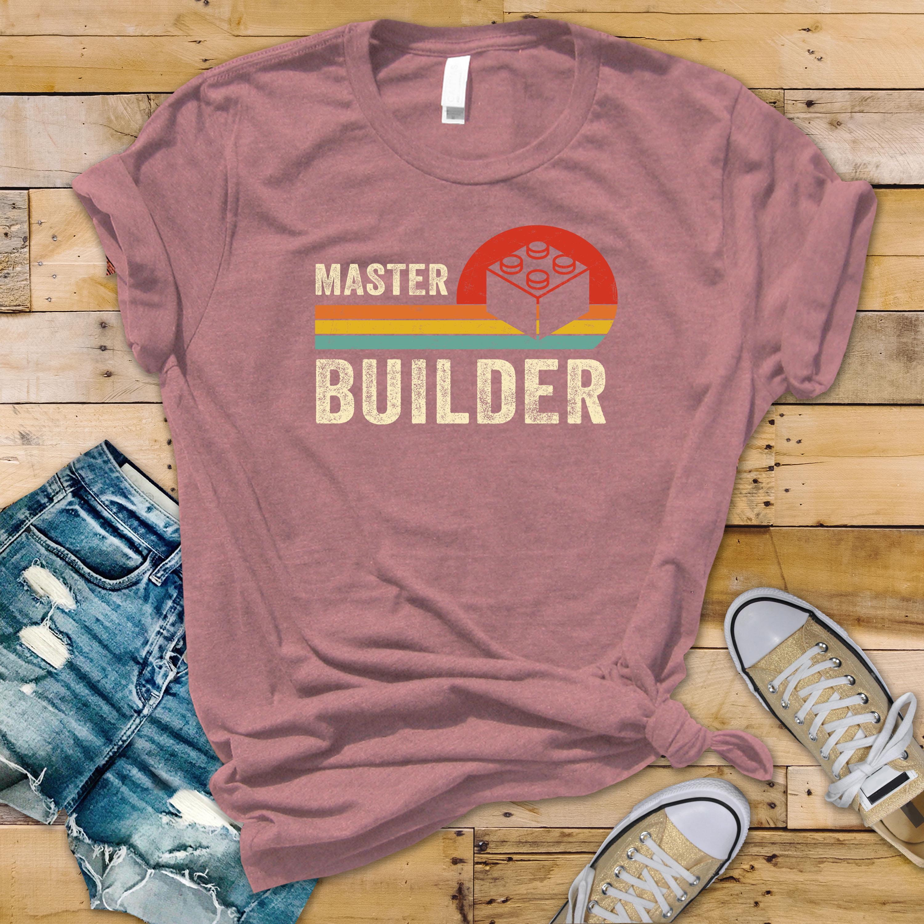 Master Builder Graphic Tee: Funny Building Blocks Design