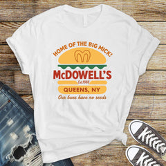 Movie Parody T-Shirt -  Home of the Big Mick - McDowells 88 Design on Premium Tee - Free Tracked UK Postage