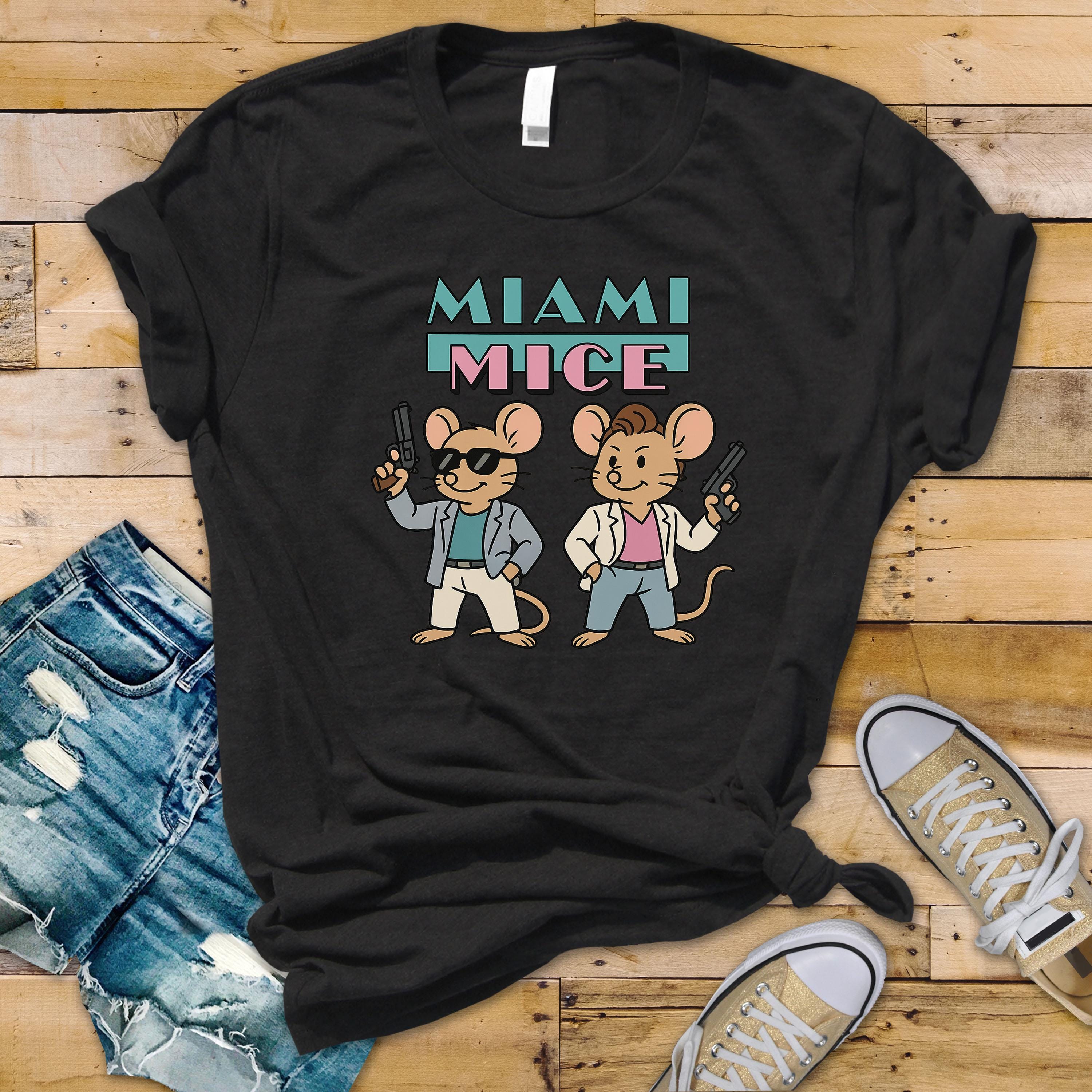Miami Mice Parody T-Shirt: 80s TV Show Graphic Tee - Tracked UK Postage
