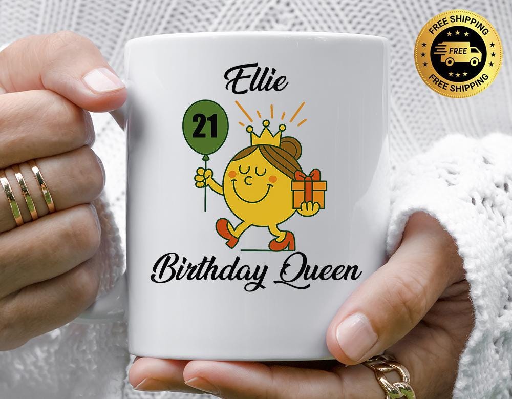 Personalised 21st Birthday Mug for Women - Custom Name, Birthday Gift, Multiple Colours