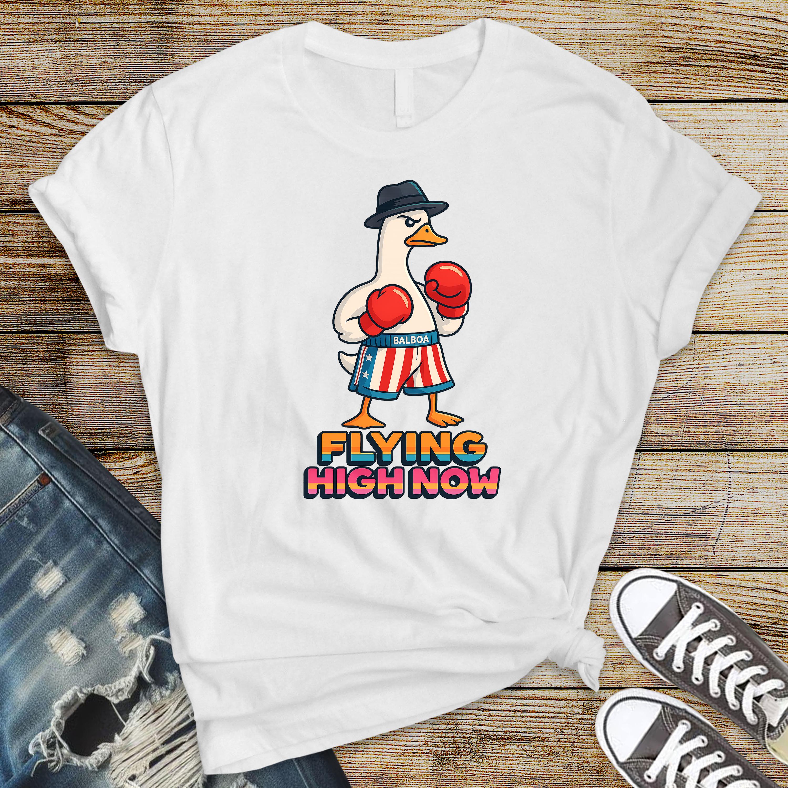 Movie Parody Shirt - Boxing Goose - Flying High Now Design on Premium Tee - Fast Tracked UK Postage