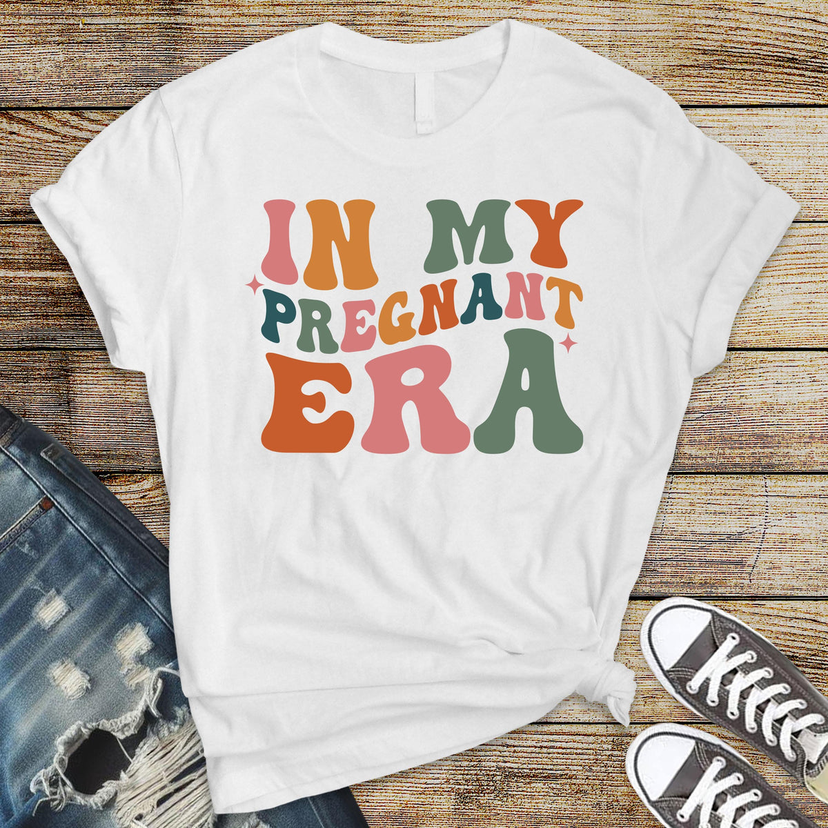 Pregnancy Announcement T-Shirt - In My Pregnant Era Design on Bella & Canvas Premium Tee - Funny Graphic Tee with Tracked UK Postage