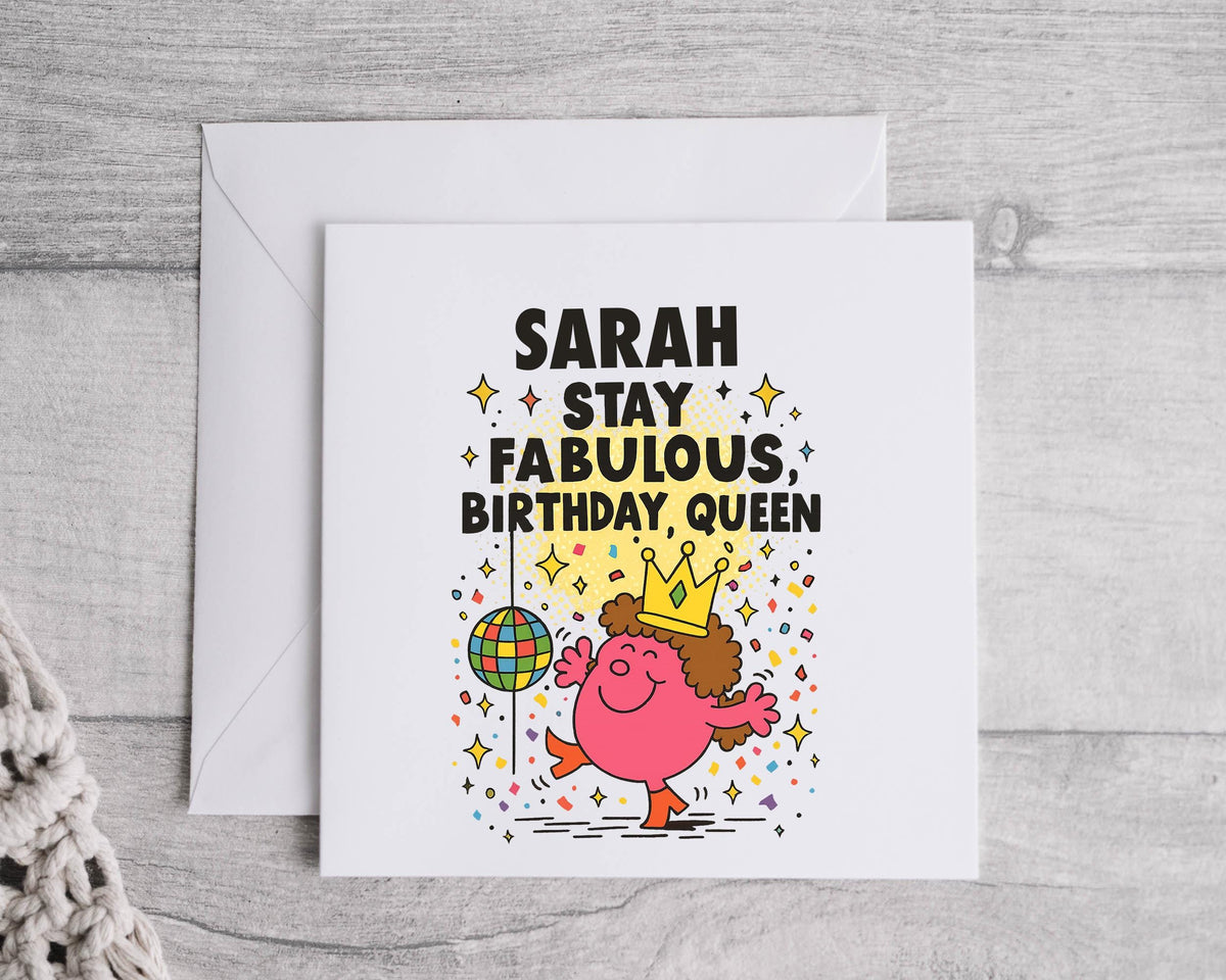 Personalised Ladies Birthday Card, Stay Fabulous Design - Personalised Name Card  - Fast and Fast UK Post!