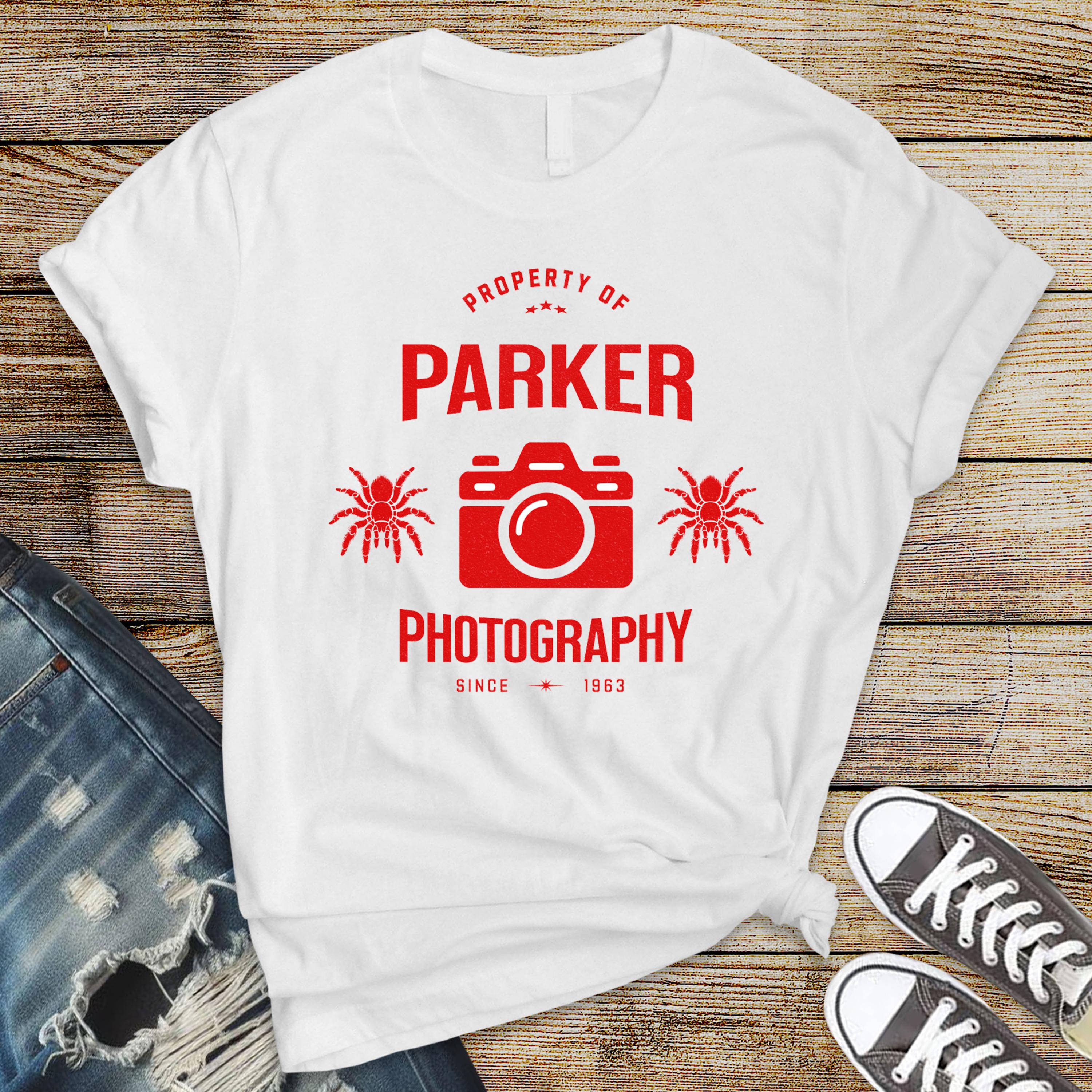 Comic Book Parody T-Shirt - Parker Photography Est 1963 Design on Premium Tee - Funny Graphic Tee with Tracked UK Postage