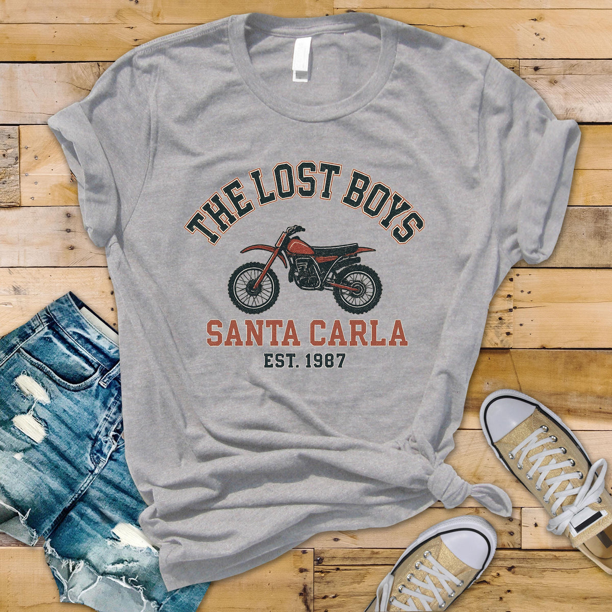 80s Movie Parody T-Shirt - Santa Carla Motorcycles Est 1987 Design on Premium Tee - Funny Graphic Tee with Tracked UK Postage