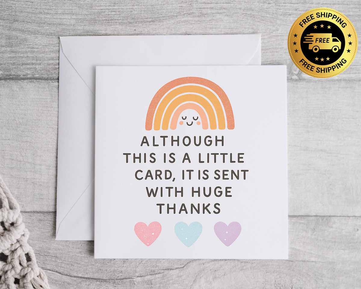 Personalised Thank You Card: 6x6 Square, Fast UK Post