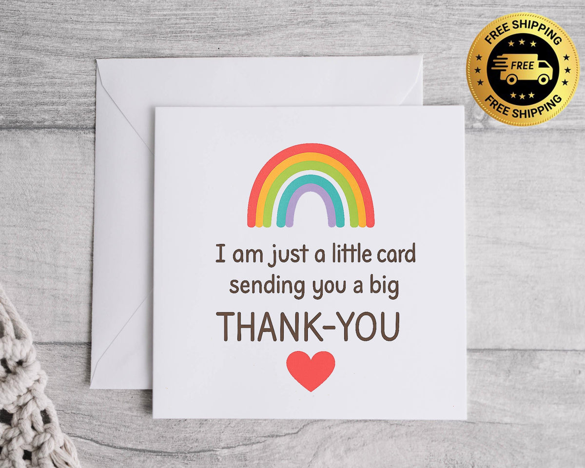 Personalised Thank You Card, Rainbow Design