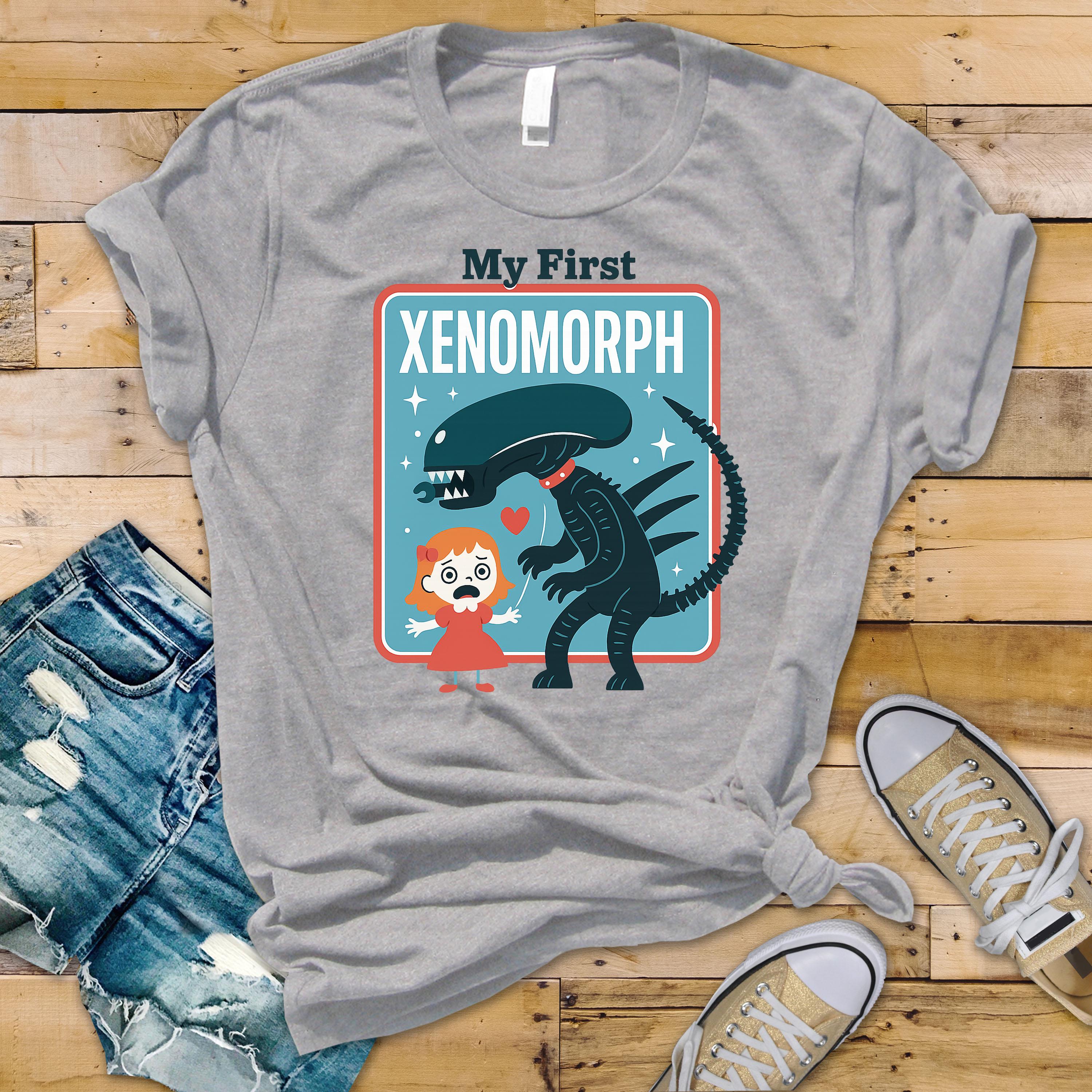 Movie Parody T-Shirt - My First Xenomorph Alien Design 2 on Premium Tee - Funny Graphic Tee with Tracked UK Postage