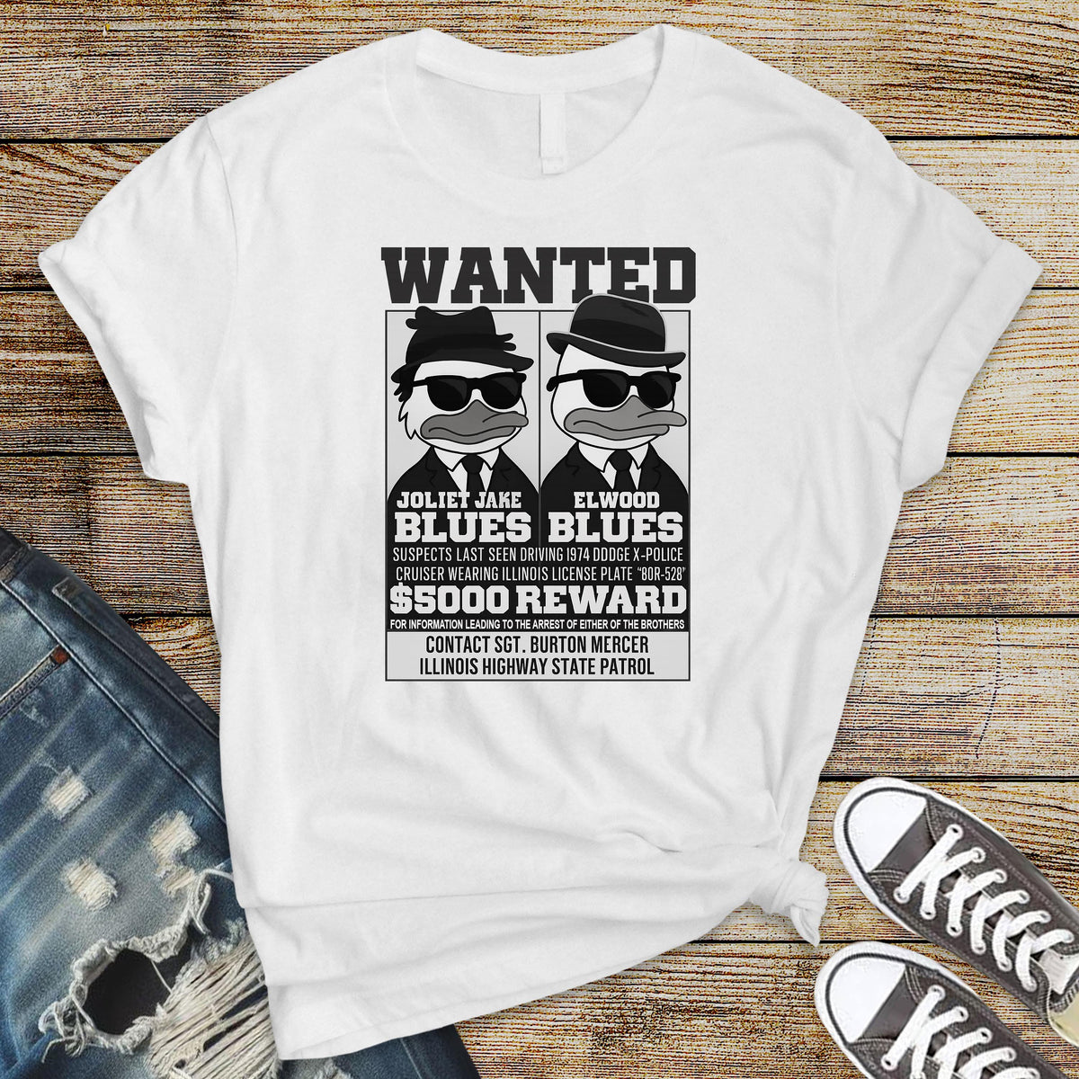 80s Movie Parody T-Shirt - Wanted Design on a Soft Premium Tee - Fast Tracked UK Postage