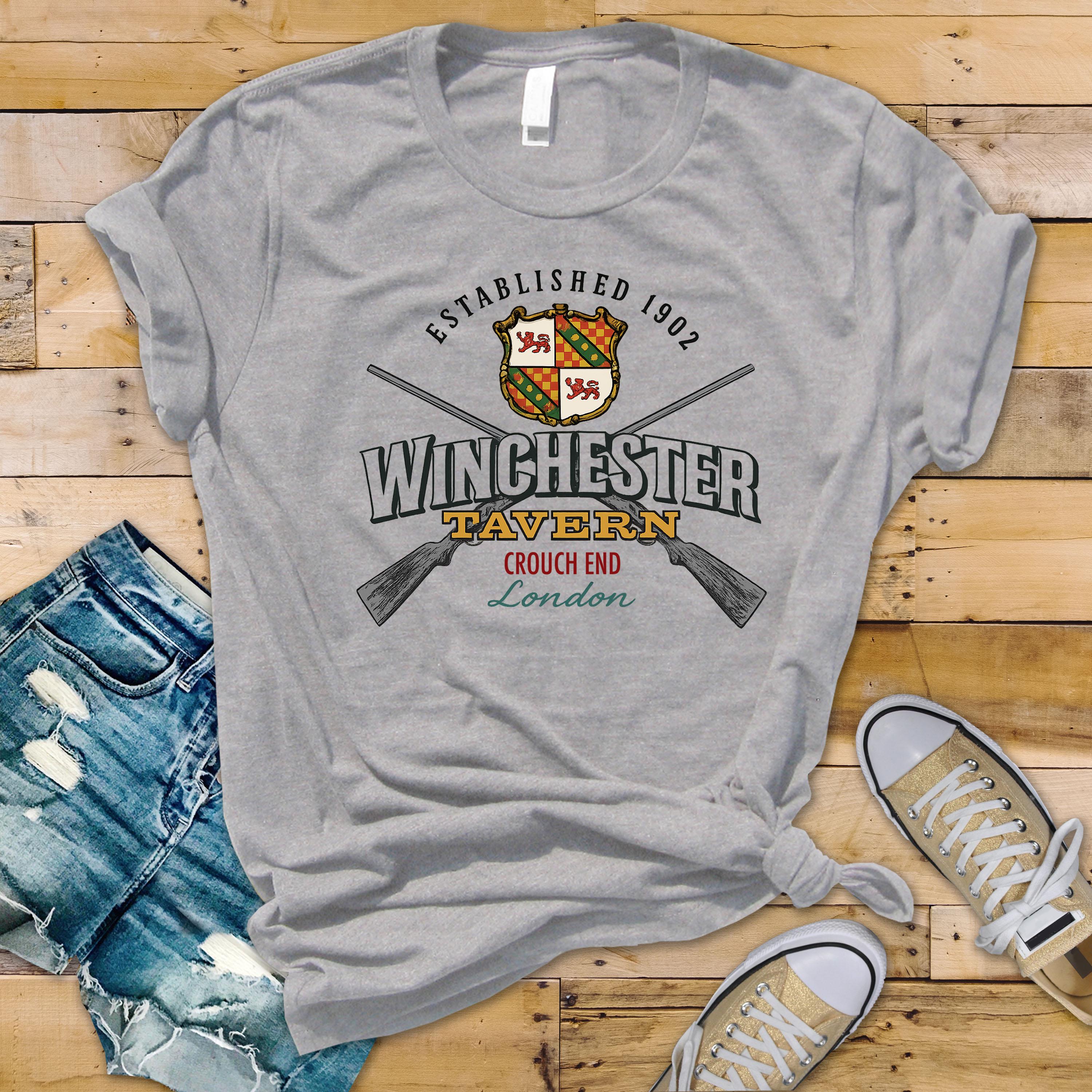 Movie Parody T-Shirt - The Winchester Pub Design on Premium Tee - Funny Graphic Tee with Tracked UK Postage
