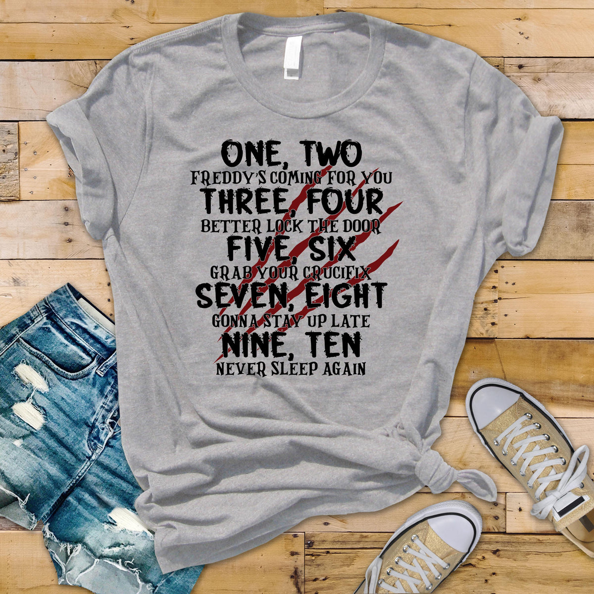 Horror Shirt - Freddy's Coming For You : 80s Movie Parody, Fast Tracked UK Shipping