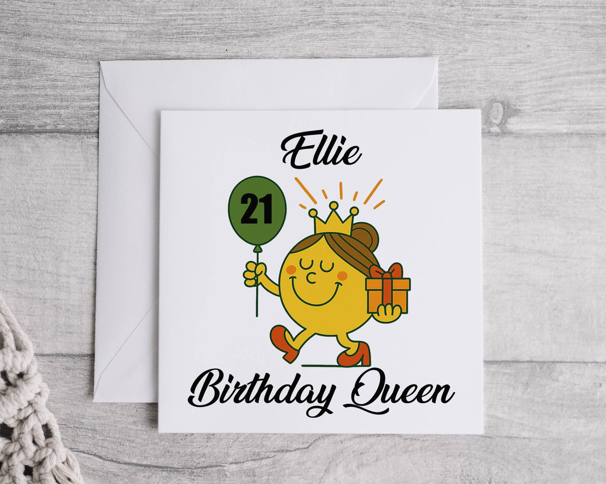 Personalised 21st Birthday Card: Birthday Queen Design, Fast UK Post