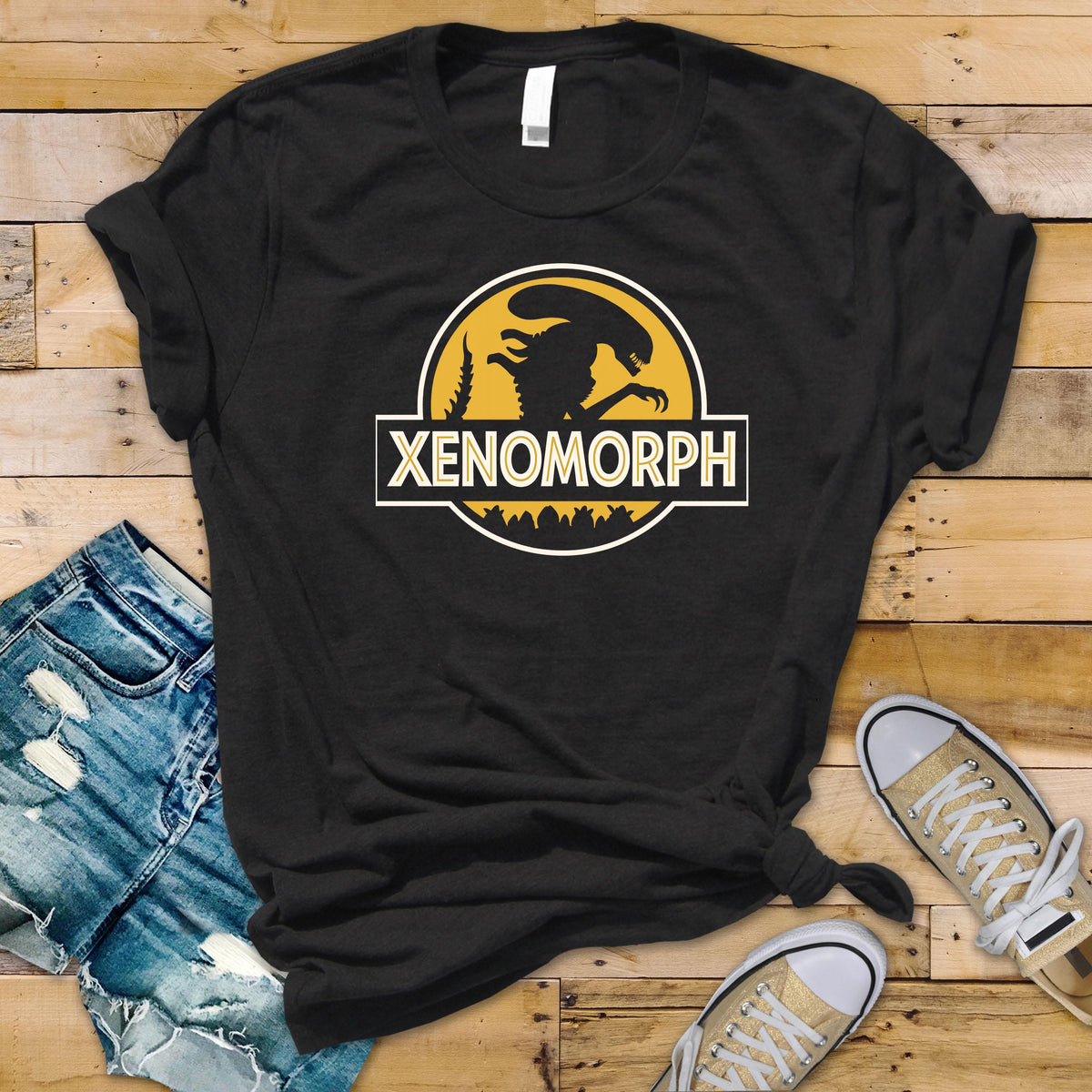 Movie Parody T-Shirt - Xenomorph Alien Design on Softstyle Premium Tee - Funny Graphic Tee with Tracked UK Postage