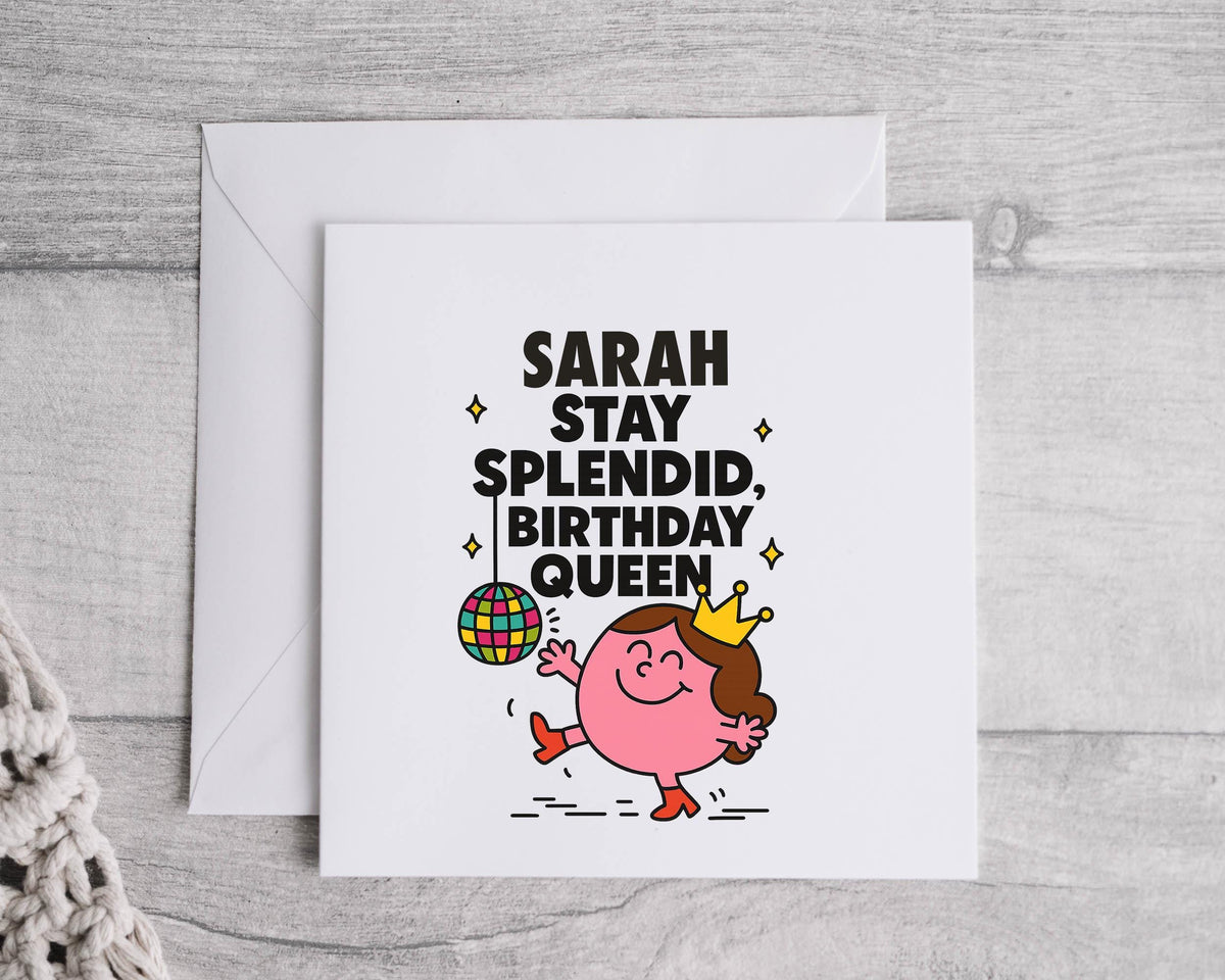 Personalised Birthday Card for Her: Stay Splendid Design, Fast UK Post
